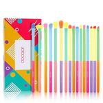 Docolor Eye Makeup Brushes 16 Pieces Professtional Eyeshadow Brushes with Soft Synthetic Hairs & Real Wood Handle for Eyeshadow, Eyebrow, Eyeliner, Blending - Multicolor