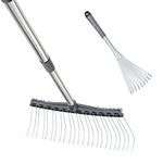Altdoff Thatch Rake Adjustable and Garden Hand Rake, Leaf Rake Set, Rake for Lawns Garden Rake for Leaves, Thatch, Gravel, Suitable Rakes for Gardening
