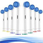 THISONG Sensitive Replacement Brush Heads Compatible with Oral Braun Electric Toothbrush，Soft Bristles Provide A Comfortable and Gentle Brushing Experience for Sensitive Gums，Pack of 8