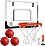 SUPER JOY Mini Basketball Hoop Indoor - Kids Wall Mounted Basketball Hoop for Bedroom Over Door Basketball Hoop and Ball Wall Basketball Hoop Room Indoor Outdoor Sport Toy for Kids Boys Girls