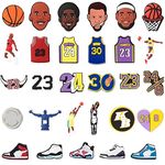 30Pcs Basketball Shoes Charms for Clog Sandals Shoes Boys, Unduplicated Clog Pins Accessories Charms for Kids Teens Boys Girls Men Wristband Bracelet Birthday Gifts