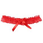 JUNYY Bridal Wedding Lace Flowers Princess Thigh Rings Stretch Garter Accessories Choker Leg Rings For Women Girls(Red)