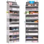 WishJazz 2 Pack Over The Door Organizer Storage, 5 Shelf Heavy Duty Behind Door Storage, Anti Tilt 45 lbs Back of Door Organizer for Closet, Bathroom, Nursery, RV, Pantry, Shoes Baby Organizer