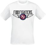 Foo Fighters Men's Flash Wings T-Shirt Medium White, White, Medium