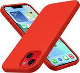 CellEver Silicone Case for iPhone 13, Slim Shockproof Case with Soft Touch Microfiber Lining Cushion (Red)