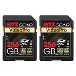 Video Pro SD Card UHS-II 256GB SDXC Memory Card 2-Pack U3 V90 A1, Extreme Performance Professional SD-Card (R 280mb/s 250mb/s W) for Advanced DSLR,Well-Suited for Video, Including 4K,8K, 3D, Full HD