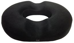 Kieba Hemorrhoid Treatment Donut Tailbone Cushion for Hemorrhoids, Prostate Cushion, Pregnancy Cushion, 18 Inches. Ultra Premium Comfort Foam Hemorrhoid Pillow (Black)