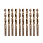 3/8" M35 Cobalt HSS Jobber Length Twist Drill Bit with Straight Shank,Heavy Duty, Pack of 10 PCS, Drilling for Cast Iron, Heat-treated Steel, Stainless Steel and Other Hard Materials