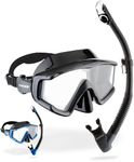 CRESSI Liberty Triside & Epsilon Dry Black/Graphite - Unisex Liberty Triside Mask and Epsilon Dry Snorkel, Ideal for Snorkelling and Diving, Black/Graphite, One Size