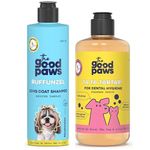 The Good Paws Duo Ruffunzel Long Coat Dog Shampoo 250 ml & Ta Ta Tartar Dental Water Additive 300 ml | Enhances Coat Shine & Reduces Tangles | Controls Plaque & Tartar | No Brushing |