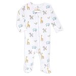 aden + anais Baby Comfort Knit Footie One Piece, Newborn & Infant Long Sleeve Onesie, Super Soft Cotton Rich Bodysuit with Zip for Babies, 6-9 Months, Jungle Jammin'