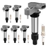 Ignition Coil Pack & Spark Plugs Set of 6 Compatible With Buick Enclave Lacrosse, Cadillac SRX ATS CTS XTS, Chevy Malibu Impala Traverse, GMC Suzuki Saturn Saab V6 3.0L 3.6L, Replace# UF569, GN10494