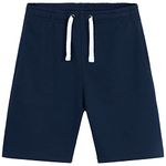 Boys Shorts for Kids Teenagers Summer French Terry Sports Shorts Boys Running Activewear Football Shorts with Pockets Casual Holiday Beach Jersey Kids Sports Shorts Breathable (Navy, 13-14 Years)