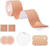 TopBine Boob Tapes,Boobytape for Breast Lift,Adhesive Breast Tape, Invisible Chest Lift Tape Sticky Boobs Adhesive Tape, 5cm(1.96inch), beige