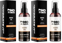 Mo Bros Beard Oil 100ml - Black Edition. Cologne Inspired. Nourishing and Conditioning Formula. Rich in Omegas and Vitamin E, Promotes Healthy Beard Growth. (Pack of 2)