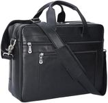 TIDING Men's Leather Briefcase 15.6 Inch Laptop Messenger Bag Work Business Travel Handbag Attache Case