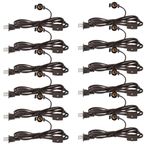 Macarrie 12 Pcs Single Salt Lamp Cord Replacement for Christmas Village E12 Corded Light Bulb Socket with Metal Clip Switch Plugs for Christmas Village House Accessories Crystal Salt Lamps 6 ft