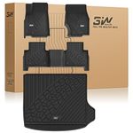3W Floor Mats & Cargo Liner for Jeep Grand Cherokee (WL Include 4XE Not L or WK) 2026 2025 2024 2023 2022,TPE All Weather Custom Fit Floor Liners for 1st 2nd Rows and Trunk Full Set Car Mats, Black
