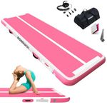 Air Tumbling Track Gymnastics Mat Inflatable, 6.6ft Gym Tumble Mats 4 Inch Thickness, both sides can be used for Home Use/Training/Cheerleading/Yoga/Water Fun