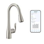 Moen 7594EVSRS Arbor U by Moen Smart Pulldown Kitchen Faucet with Voice Control and MotionSense, Spot Resist Stainless