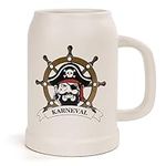 ZEBERBO Beer Mugs with Handles, Ceramic Beer Cups, 20oz Large Ceramic Pirate Beer Mug for Men, Big Freezer Mugs for Beer, Giant Beer Steins for Men, Father’s Day for Husband Friend