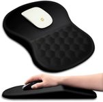 Ergonomic Mouse Pad with Wrist Rest Support, Massage Design Mouse pad Relief Carpal Tunnel Pain, Entire Memory Foam Non-Slip Mouse Pad, Computer Mouse Pads for Wireless Mouse Pad, Black