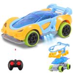 Pup Go First Remote Control Car For Kids 3 Years Old Boys Girls, Strong, Fast Mini RC Car, RC car Toy for Toddler, Small Wild Racing Car, Boys Toys Age 3 4, Birthday Gift(Yellow)