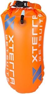 Xterra Wetsuits Swim Buoy Float – Swimming Safety Float Dry Bag for Open Water Swimmers and Training Triathletes, Kayaking, Snorkeling, Shallow Diving (PVC 15 Liter Orange)