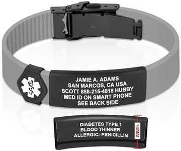 Divoti Custom Engraved Medical Alert ID Bracelet – Dual-Sided Laser Etching, Silicone Wristband, Stainless Steel Security Clasp – Adjustable & Trim-to-Fit – Emergency Medical Info Band - UL CG PBL WH