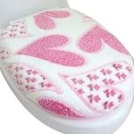 homeyuser Toilet Seat Cover 2 Piece Washable Toilet Lid & Tank Cover Pads Toilet Mat Toilet Seat Cushion (pink)