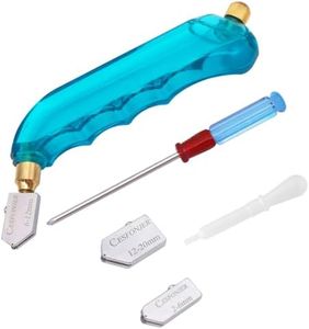 CESFONJER Professional Heavy Duty Pistol Grip Oil Feed Glass Cutter with Extra Replaceable Head and Oil Reservoir- 2mm-6mm / 6mm-12mm / 12mm-20mm.