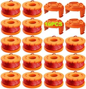 YWTESCH Trimmer Spool Line for Worx, 17 Pack (16 Pack Grass Trimmer Line, 1 Trimmer Cap)