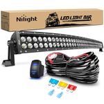 Nilight 42Inch 240W Curved Led Light Bar Spot Flood Combo Led Off Road Lights and 14AWG 5Pin Rocker Switch Wiring Harness Kit for Truck ATV UTV SUV Boat Jeep Lamp,2 Years Warranty