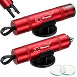 Xtremeauto 2 in 1 Car Emergency Escape Tool, Window Breaker & Seat Belt Cutter, Compact Safety Hammer for Car, Vehicle Glass Breaker Rescue Tool for Emergency Escape (Red)