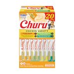 INABA Churu Cat Treats, Grain-Free, Lickable, Squeezable Creamy Purée Cat Treat/Topper with Vitamin E & Taurine, 0.5 Ounces Each Tube, 20 Tubes, Chicken Variety Box