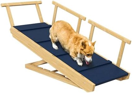 Rampe pour Chiens PawHut Rampe Pliante pour Animaux domestiques avec rampes Amovibles, antidérapante Aide à l'accès pour Chiens jusqu'à 40 kg, 85 x 40 x 78,5 cm, Naturel