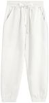 ACESTAR Kids Unisex Plain Sweatpants Cotton Drawstring Casual Pull-on Jogger Pants for Boys or Girls Age 4-12Y, White, 10-12 Years