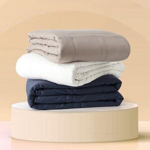 Baloo Weighted Blanket for Adults (Pebble White - 20lbs 60"x80" - Full & Queen Size Size) | Cooling & 100% Cotton Material | Machine Washable & Dryer Safe | with Glass Microbead Fill