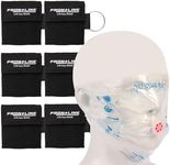 CPR Face Shield with Keyring (6 Pack), CPR Pocket Mask for Emergency Kit, First-Aid and Training with One-Way Valve by Frontline (Black)