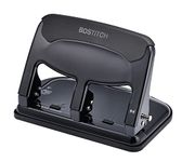 Bostitch Office EZ Squeeze Heavy Duty 3 Hole Punch, 40-Sheet Capacity, Use Less Force, Perfect for Home Office School Supplies, Sleek Design, Black