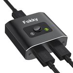 Fokky HDMI Splitter 4K@60Hz, Bidirectional HDMI Switch, Aluminum HDMI Splitter 2 in 1 out / 1 In 2 out, HDMI Splitter for dual monitors, Support 3D 1080P, suit for Xbox,PS5/4,DVD, (CABLE NOT INCLUDE)