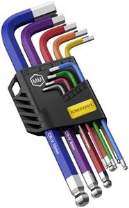 AMTOVL Hex Key Set, 9PCS Metric Allen Key Set, 1.5-10MM, Anti-Slip Long Ball End Hex Wrench Set, Color Coding Hex Key Set for Disassembling Mechanical Equipment, Vehicle, and Bicycle Repairs