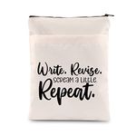 ENSIANTH Writer Gift Write Revise Scream A Little Repeat Book Sleeve Author Appreciation Book Cover Editor Writing Gift (Write CA BS)