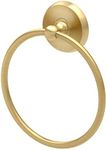 Gatco 5053 Designer II Towel Ring, Brushed Brass/Wall Mounted 6.50" Hand, Face Towel Ring for Bathroom