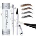 RZJZGZ Eyebrow Pencil, Eyebrows Pen with 4 Micro-Fork Tip, Waterproof Eyebrow Pen, Creates Natural 3D Eyebrow Hair for Makeup Rapid Brow Beginners (Grey)