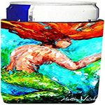 Caroline's Treasures MW1200MUK Mermaids Heaven Ultra Hugger for Slim cans Can Cooler Sleeve Hugger Machine Washable Drink Sleeve Hugger Collapsible Insulator Beverage Insulated Holder