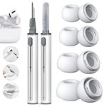 Vsagier 4 Pairs Replacement Ear Tips for AirPods Pro and AirPods Pro 2 with Noise Reduction Hole, Non-Slip Soft Silicone Ear Tips for AirPods Pro, 3 in 1 Cleaner Kit for USB-C Charging Case(XS/S/M/L)