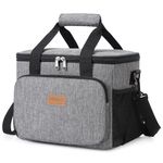 Lifewit Lunch Bag 9L 12 Can Insulated Lunch Box Soft Cooler Cooling Tote for Adult Men Women, Grey