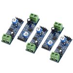 5Pcs Audio Amplifier Module, 200 Times Gain 5V-12V Lm386 Audio Power Amplifier Board 4 X 1.3cm With Terminal Blocks, for Arduino Ek1236 L1P8