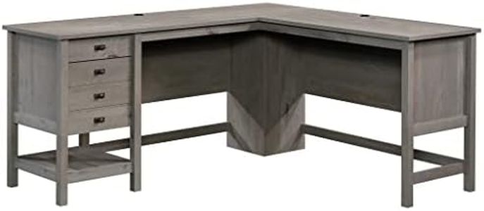 Sauder Cottage Road L-Desk, L: 65.12" x W: 58.66" x H: 29.76", Mystic Oak Finish